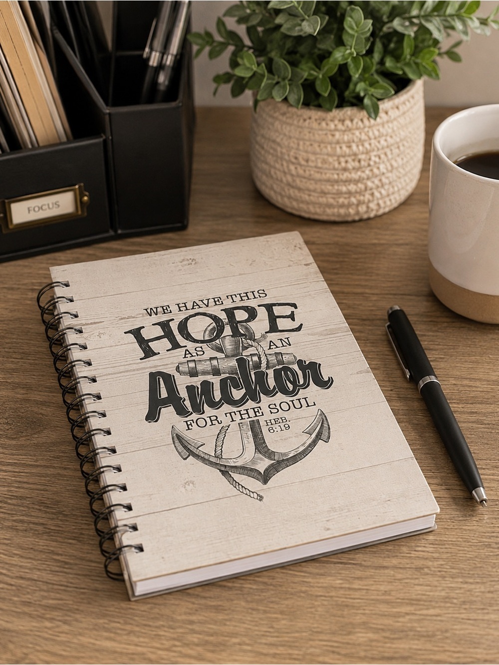 Inspirational Anchor Religious Journal Christian Spiral Notebook  Faith Journal